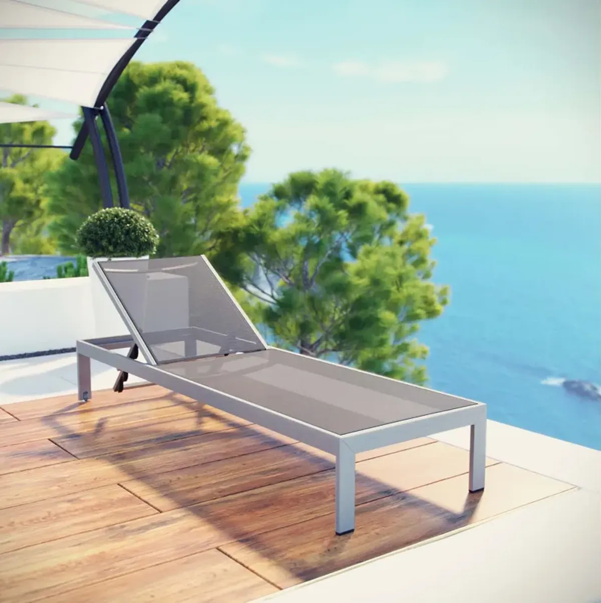 Shore Outdoor Aluminum Mesh Chaise