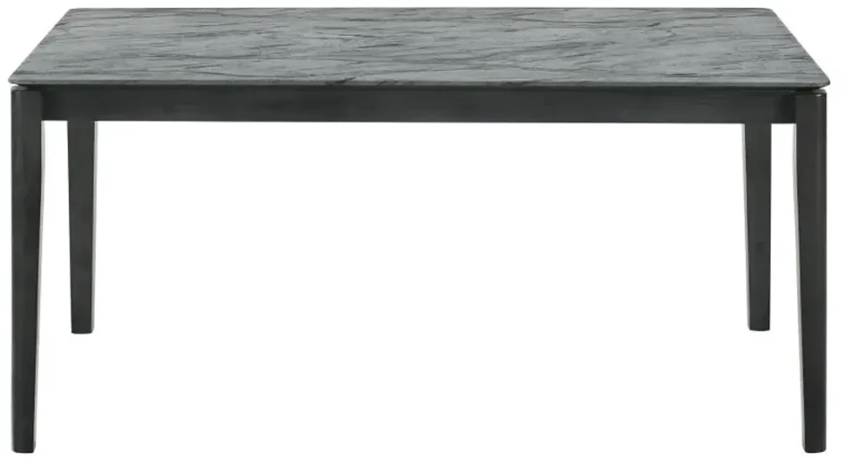 Stevie Rectangular Faux Marble Top Dining Table Grey and Black