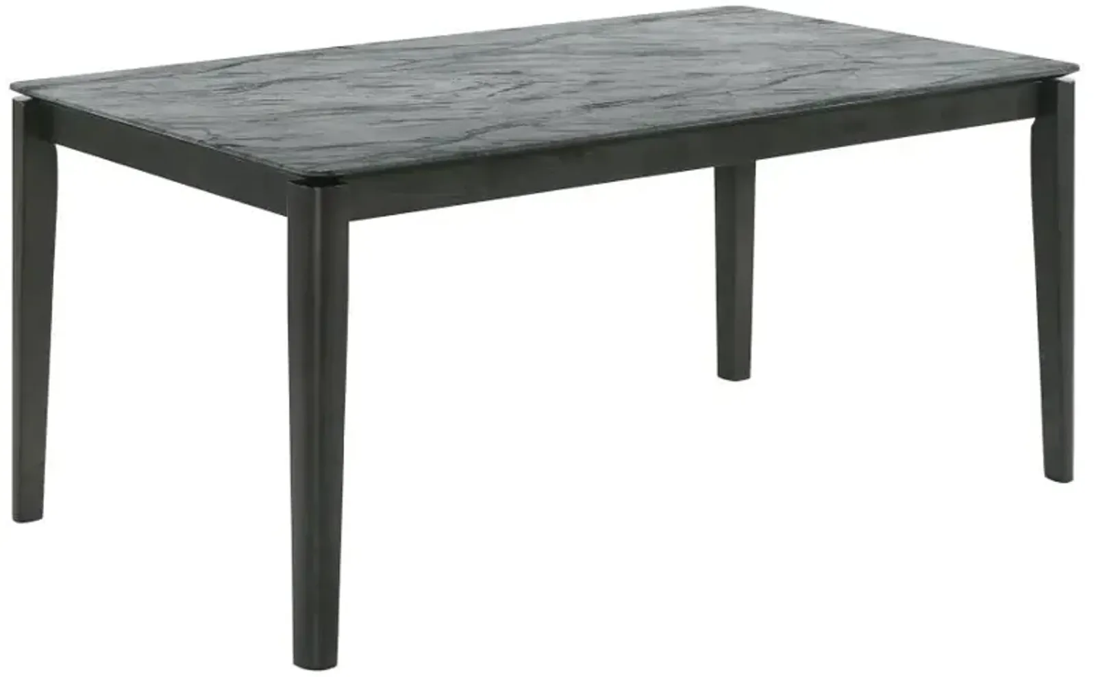 Stevie Rectangular Faux Marble Top Dining Table Grey and Black