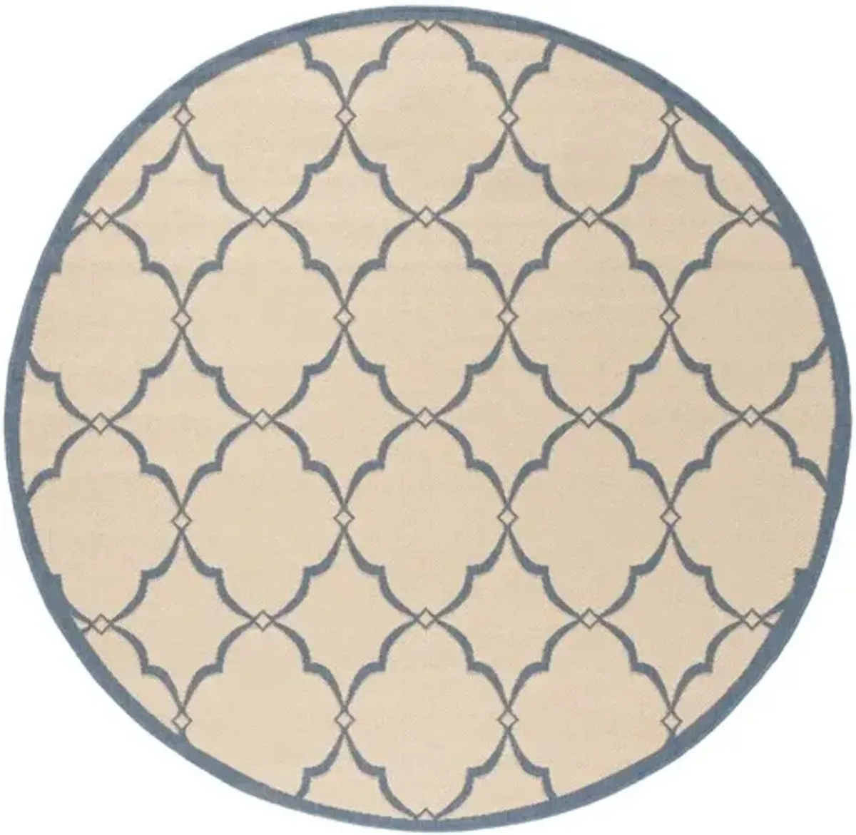 Safavieh BEACH HOUSE Collection BHS125N-6R Cream / Blue 6'-7" X 6'-7" Round