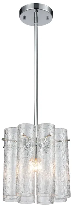 Glass Symphony 10" Wide 1-Light Mini Pendant - Polished Chrome