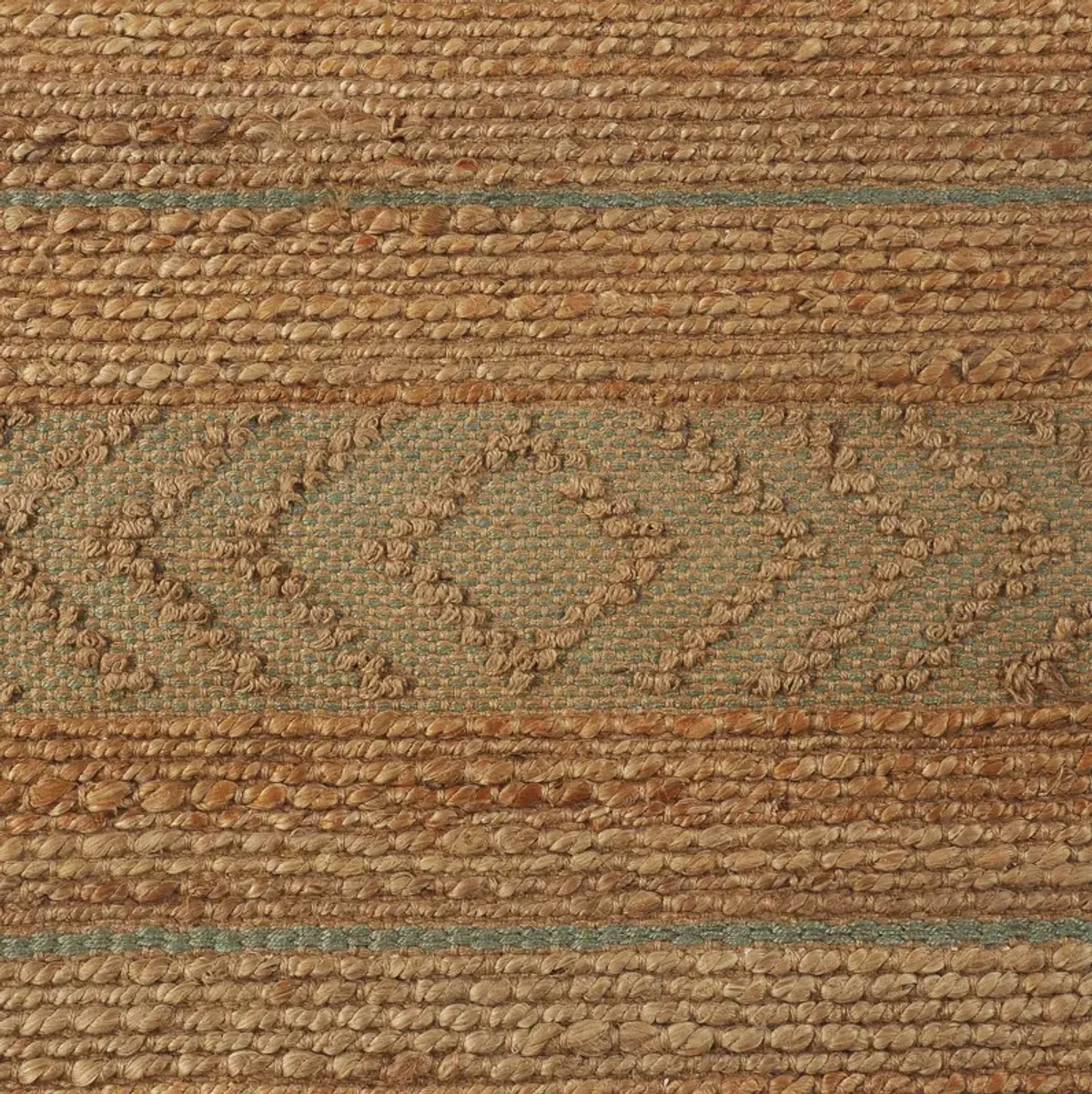 Earl Tan/ Seafoam Geometric Farmhouse Organic Jute Indoor Area Rug 7'9" x 9'9"