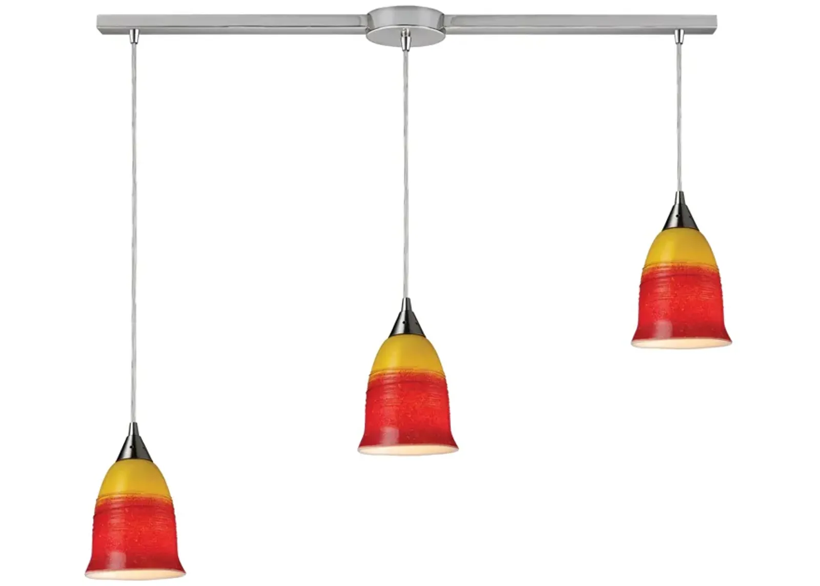 Horizon 3-Light Linear Pendant Fire in Satin Nickel