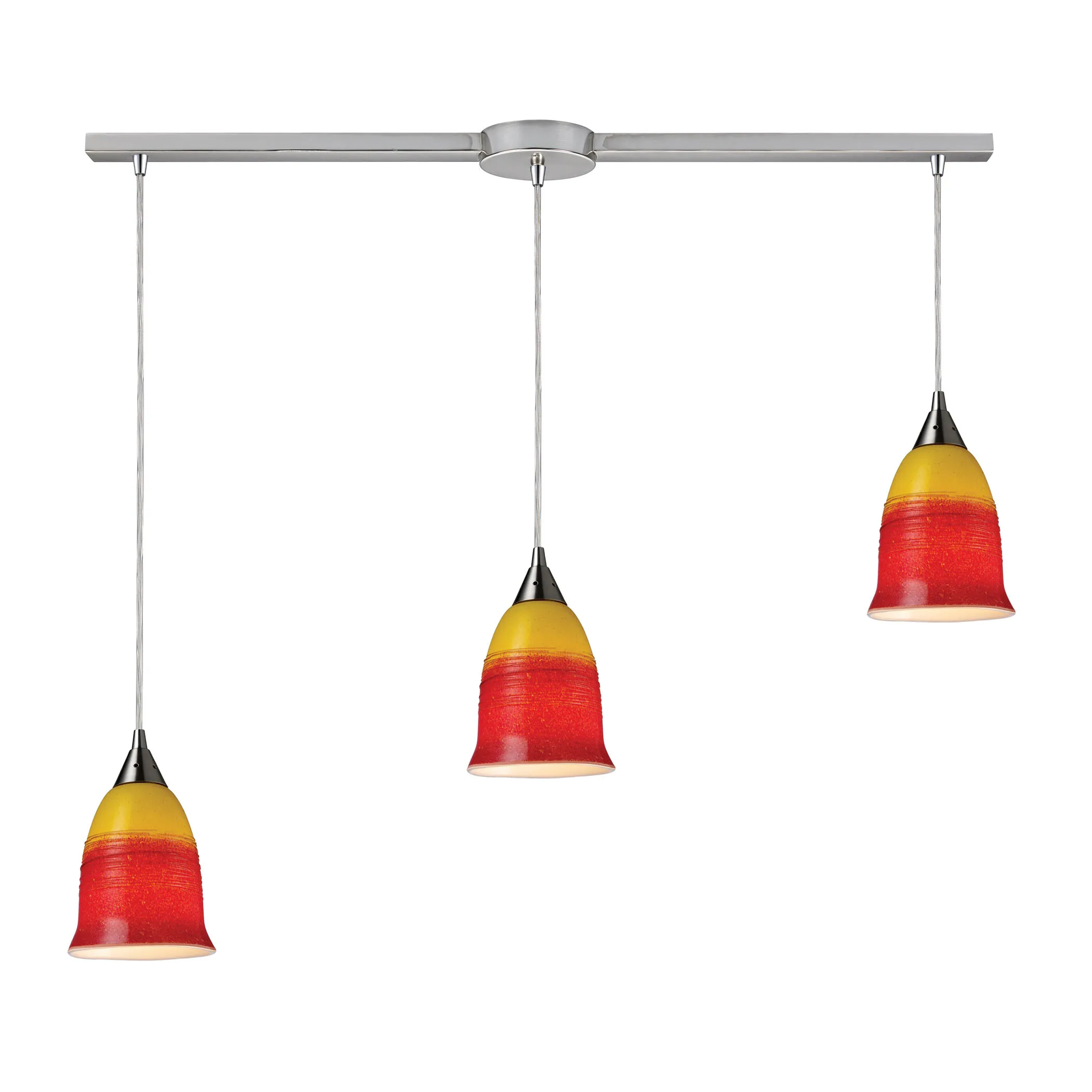 Horizon 3-Light Linear Pendant Fire in Satin Nickel