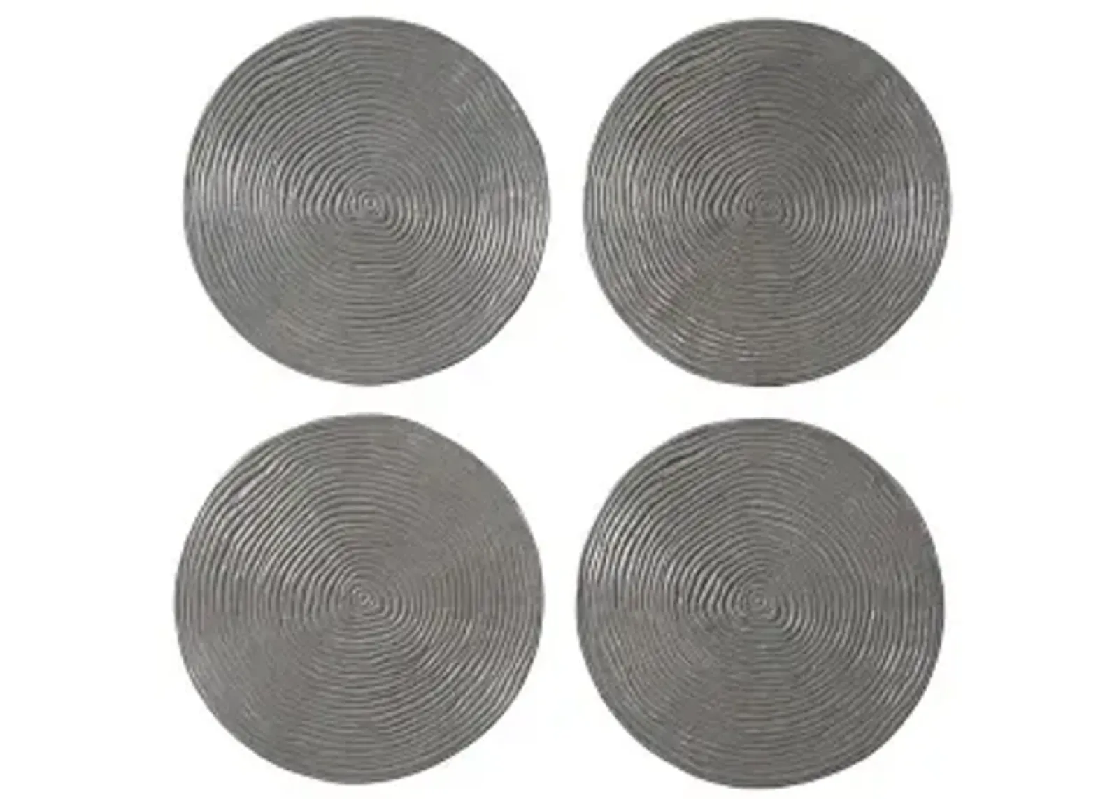 ripple wall disc, set of 4, resin, lg, polished aluminum