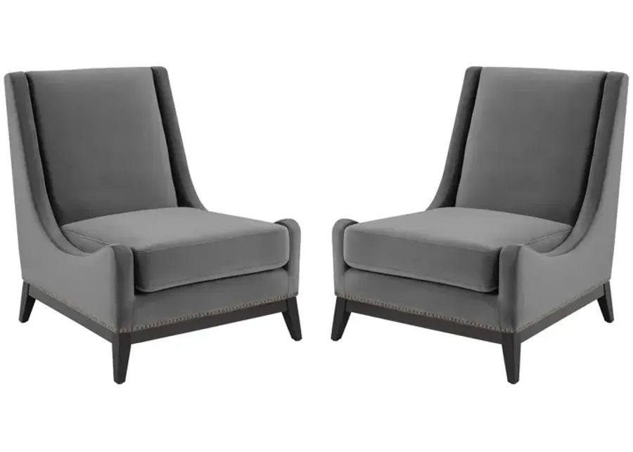 Confident Lounge Chair Upholstered Performance Velvet Set of 2