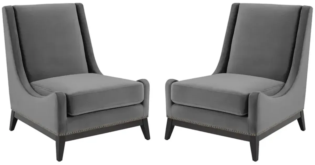 Confident Lounge Chair Upholstered Performance Velvet Set of 2