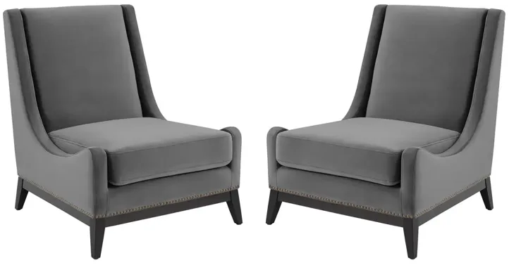 Confident Lounge Chair Upholstered Performance Velvet Set of 2