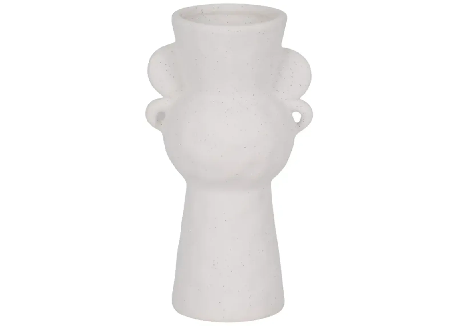 8" Rough Totem Bud Vase, White