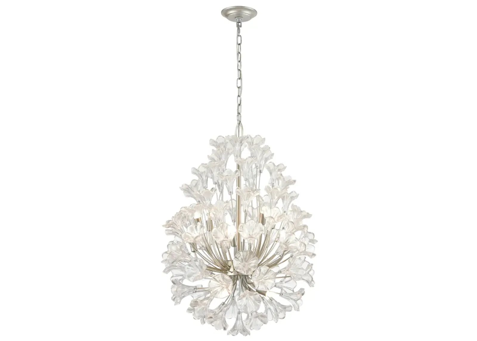 Celene 22" Wide 12-Light Chandelier - Aged Silver