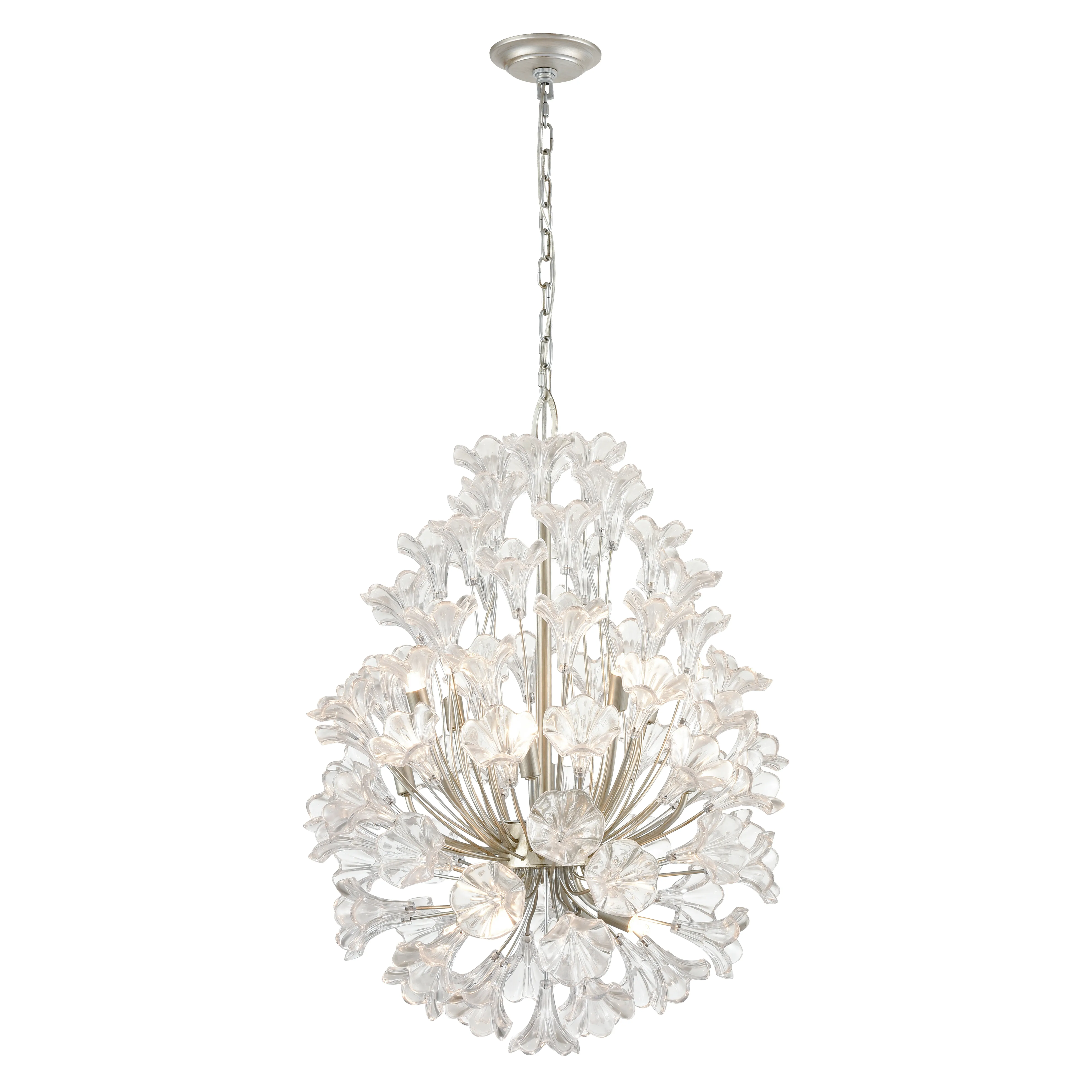 Celene 22" Wide 12-Light Chandelier - Aged Silver