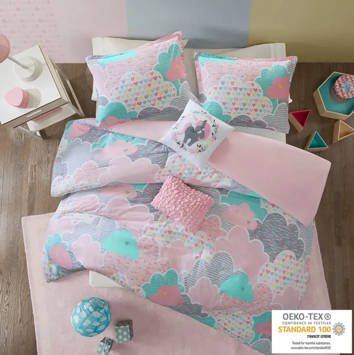 Urban Habitat Kids Cloud Pink Cotton Printed Duvet Cover Set