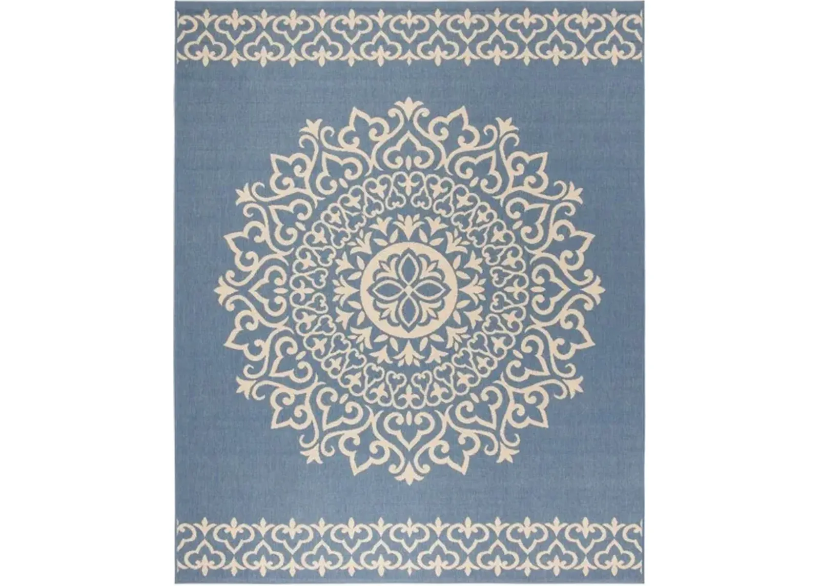 LINDEN 183 Collection LND183N-8 Cream / Blue 8' X 10'