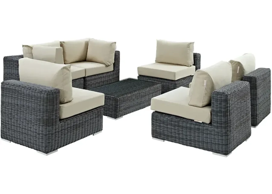 Summon 7 Piece Outdoor Patio Sunbrella® Sectional Set