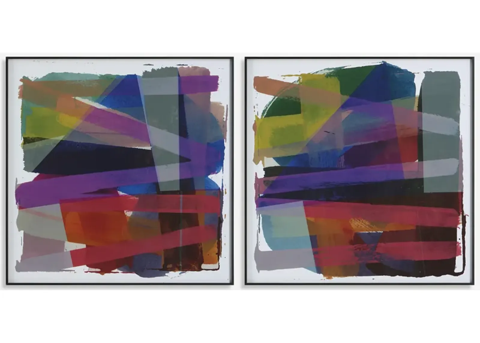 Vivacious Abstract Framed Prints, Set/2