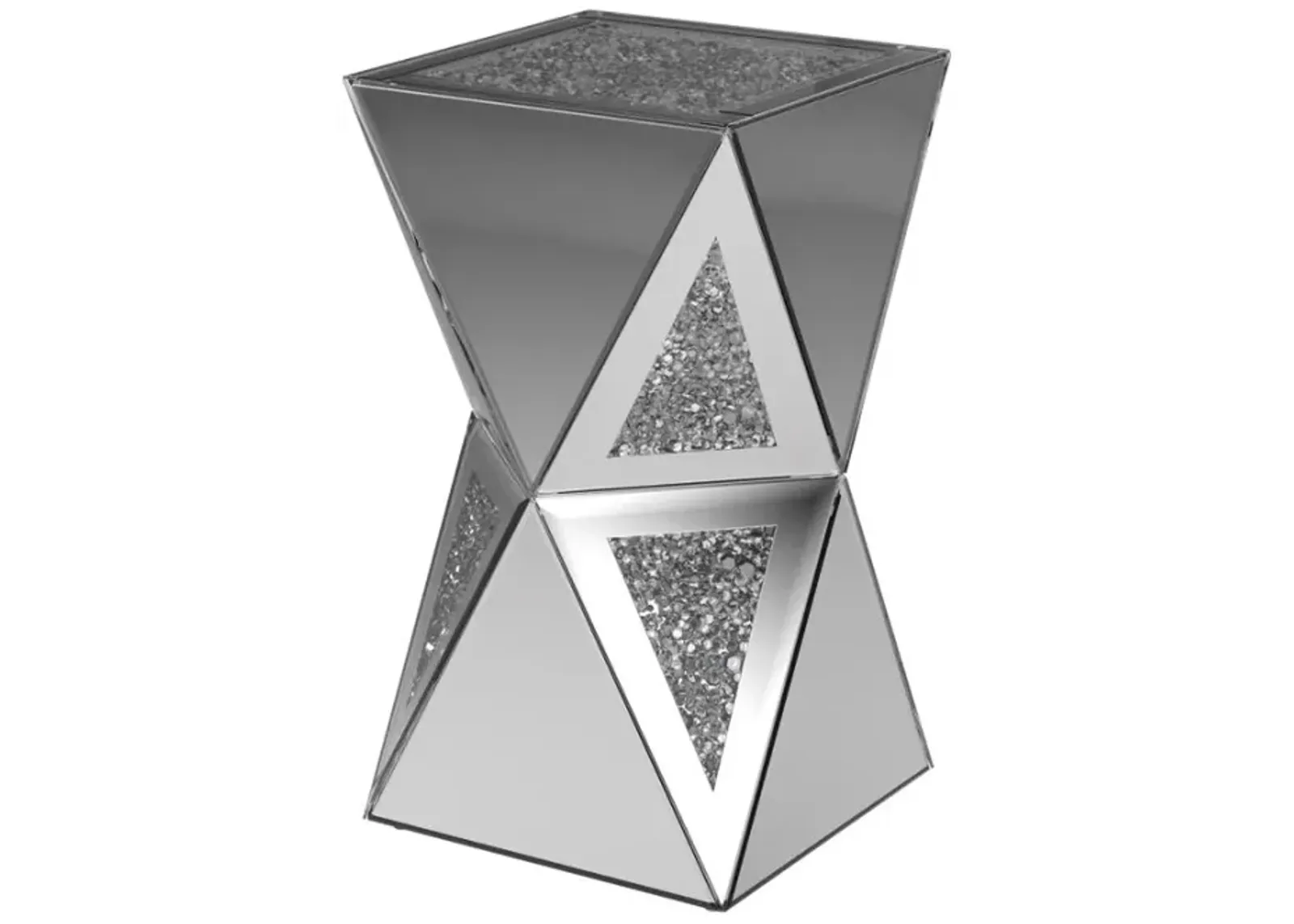 Matheo Geometric Side Table Silver