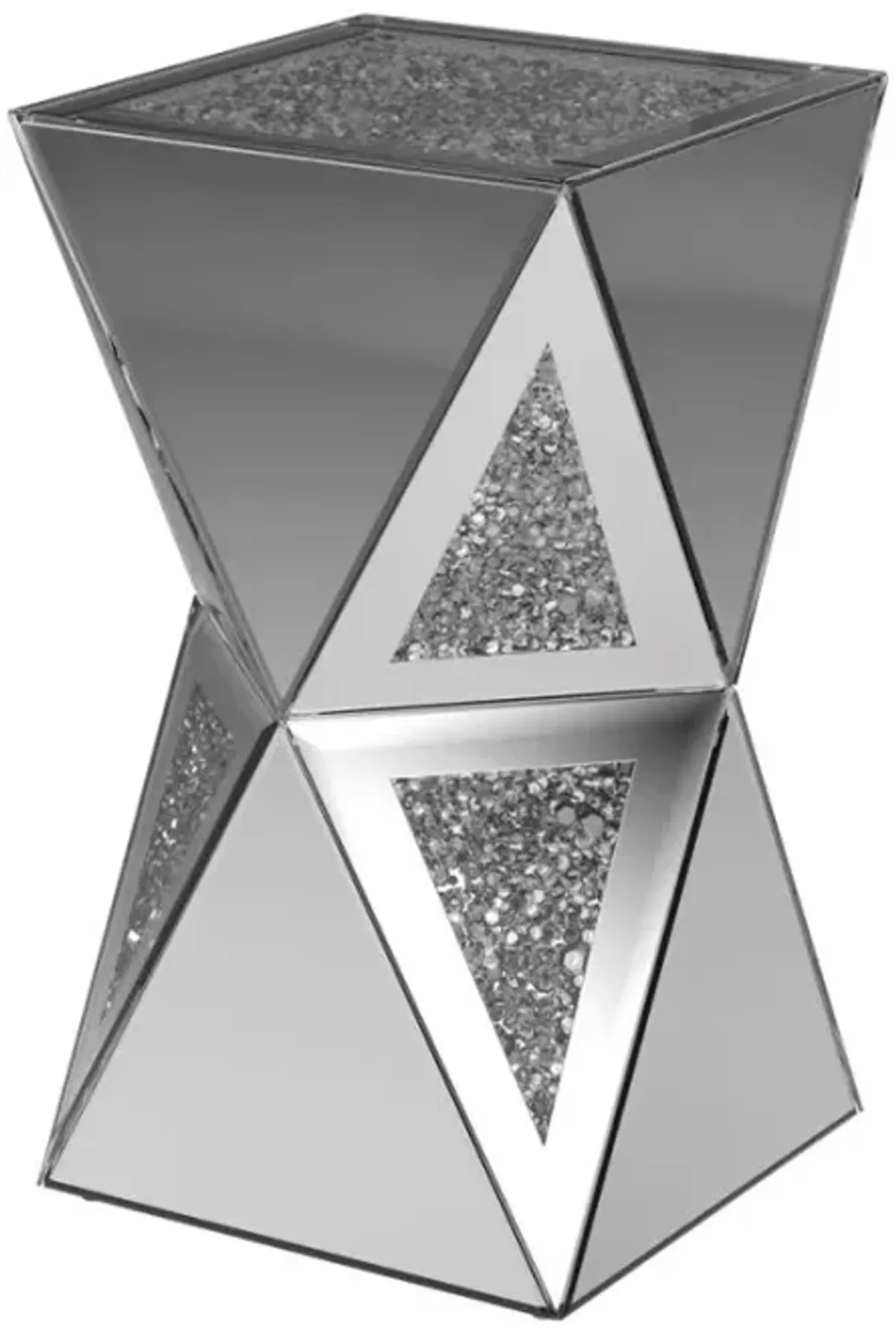 Matheo Geometric Side Table Silver