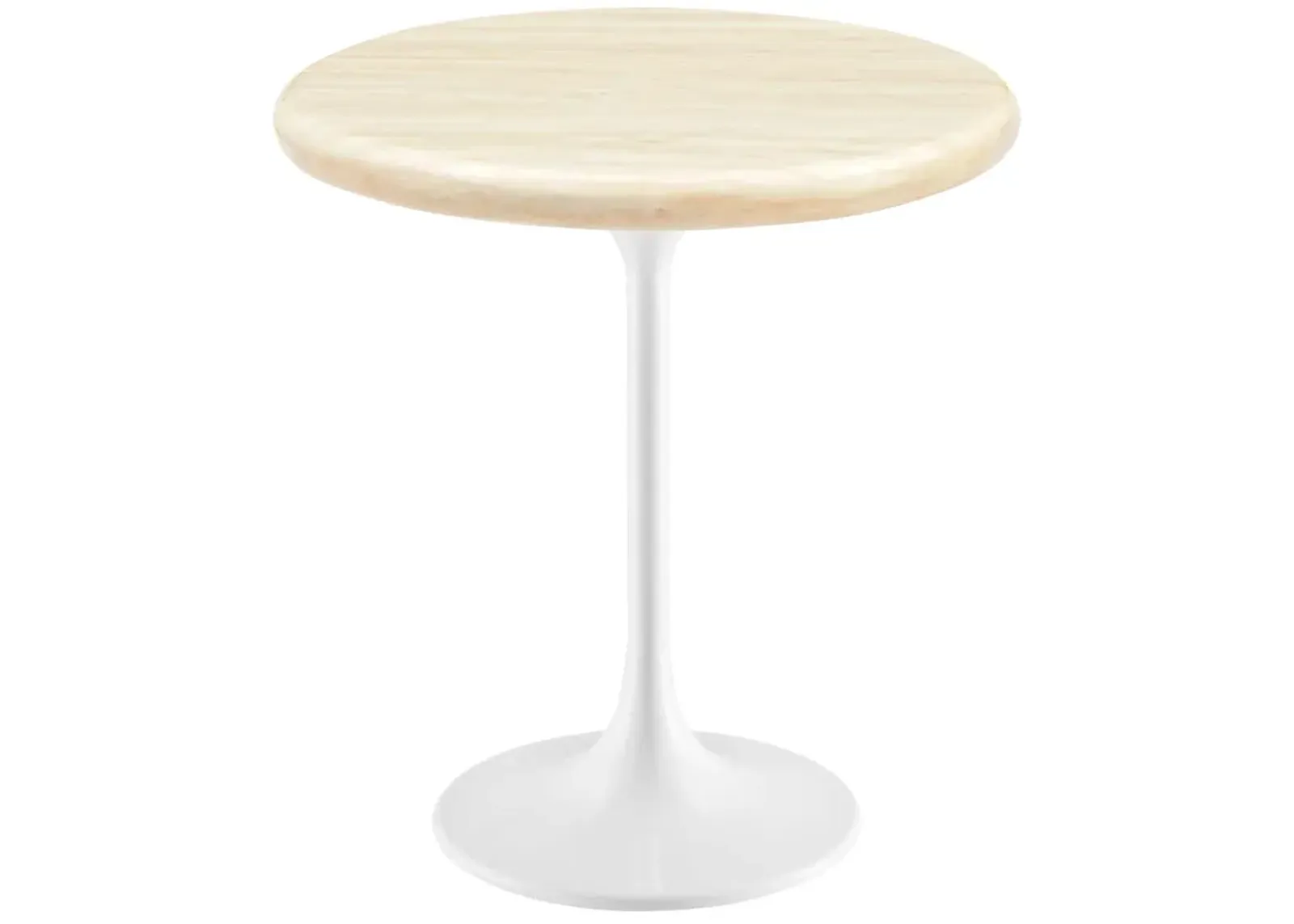 Lippa 20" Round Artificial Travertine  Side Table