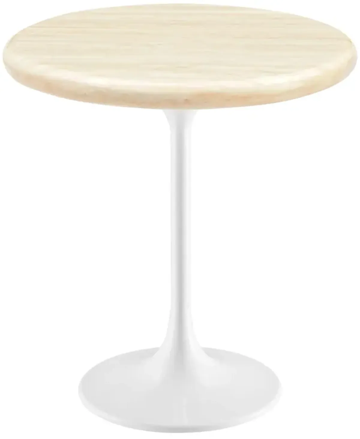 Lippa 20" Round Artificial Travertine  Side Table