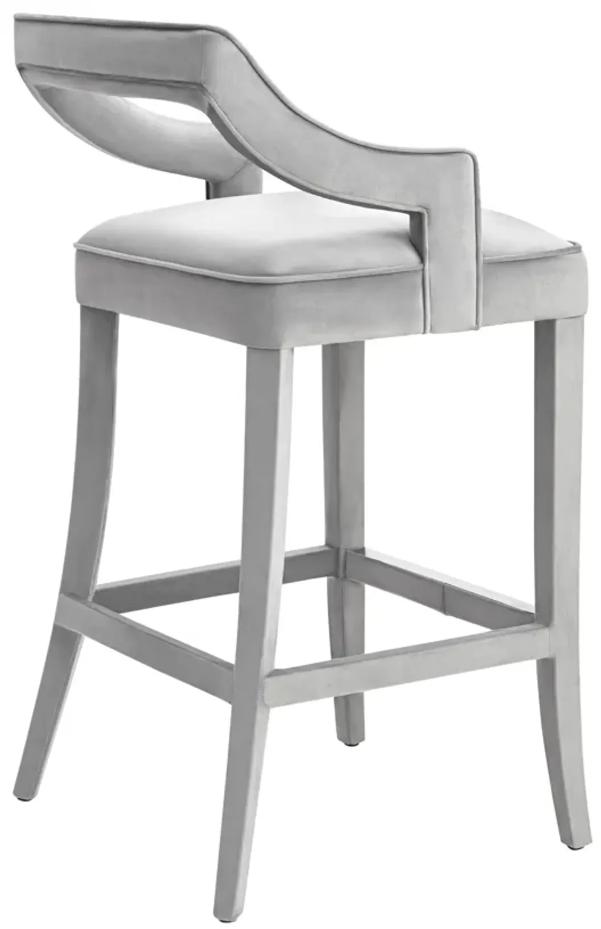 Tiffany Grey Velvet Bar Stool