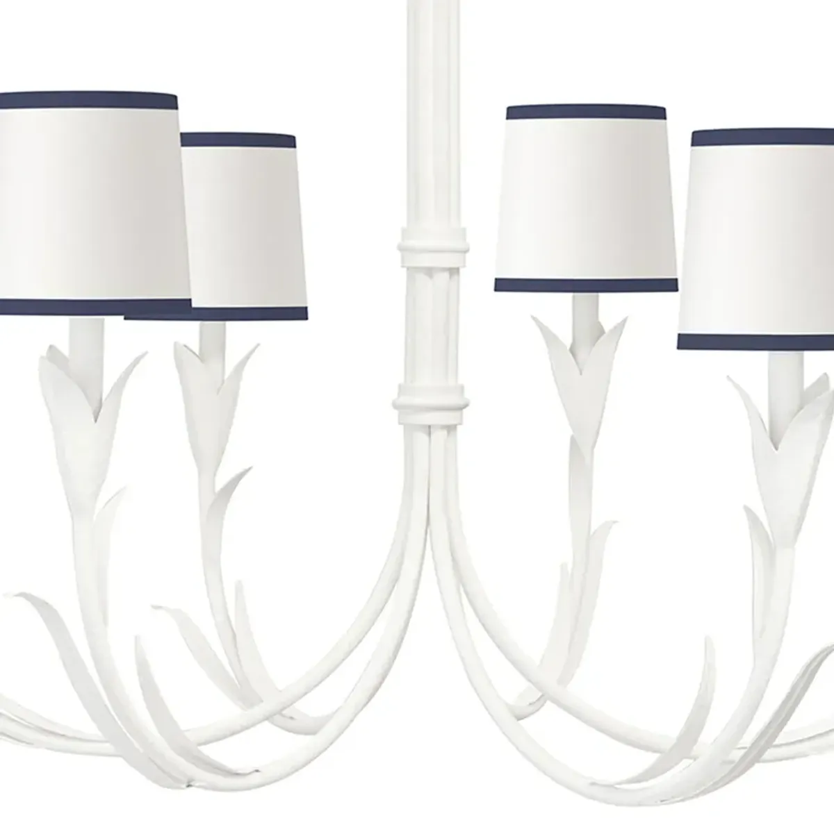 River Reed Chandelier Small (White with Navy Shade)