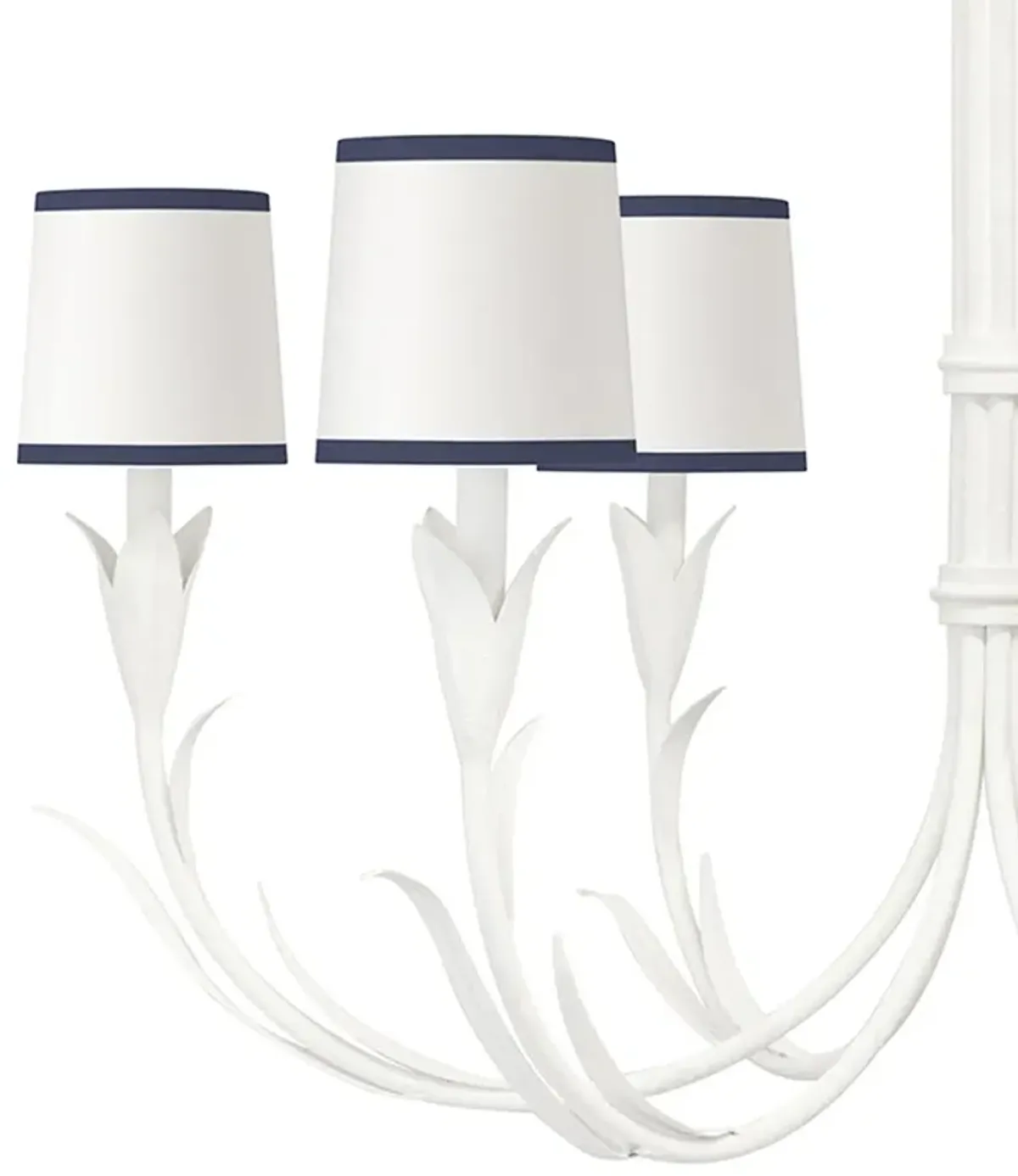 River Reed Chandelier Small (White with Navy Shade)