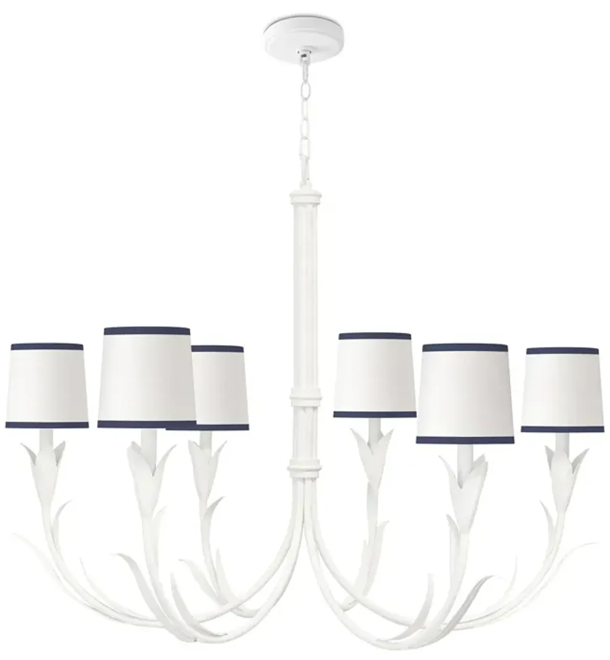 River Reed Chandelier Small (White with Navy Shade)