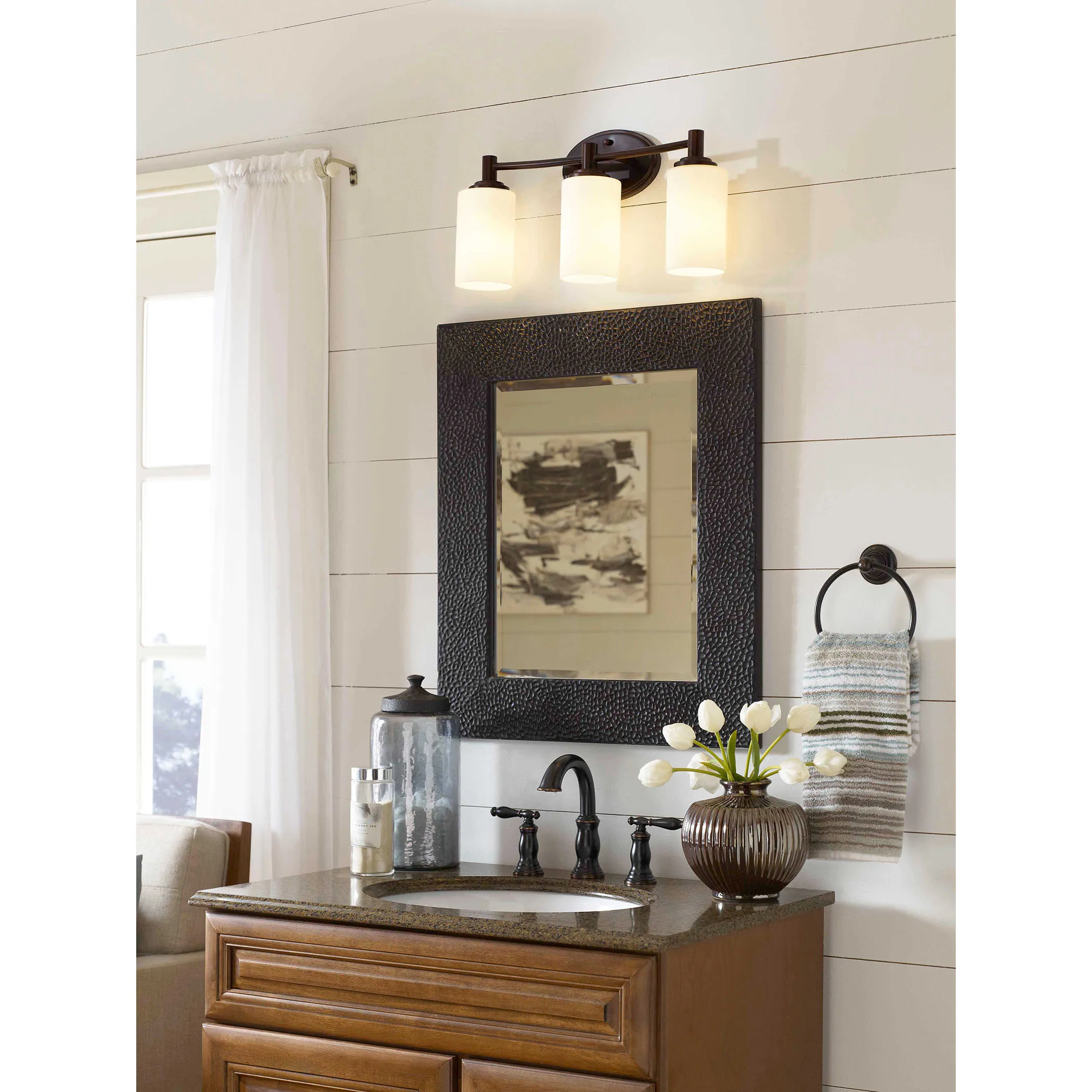 Pittman 19" Wide 3-Light Vanity Light - Sienna Bronze