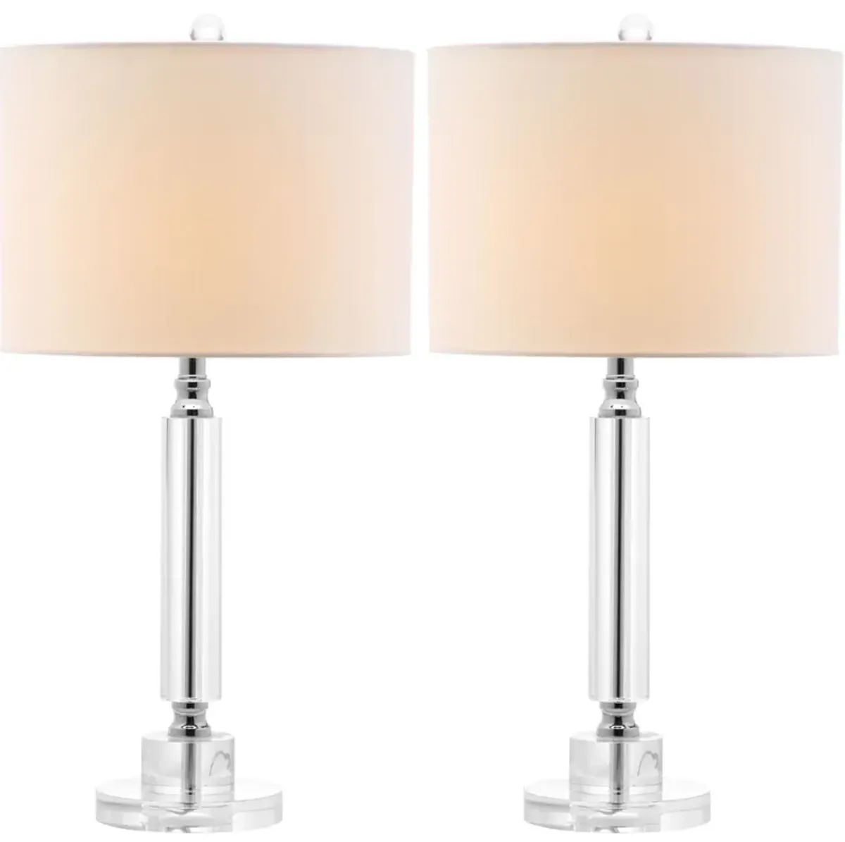 Deco 24.5-Inch H Column Crystal Lamp - Set of 2