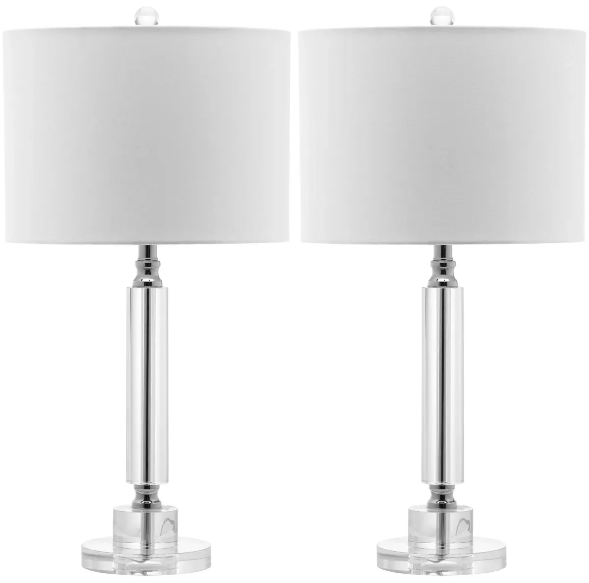 Deco 24.5-Inch H Column Crystal Lamp - Set of 2