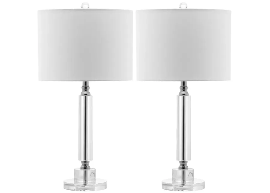 Deco 24.5-Inch H Column Crystal Lamp - Set of 2