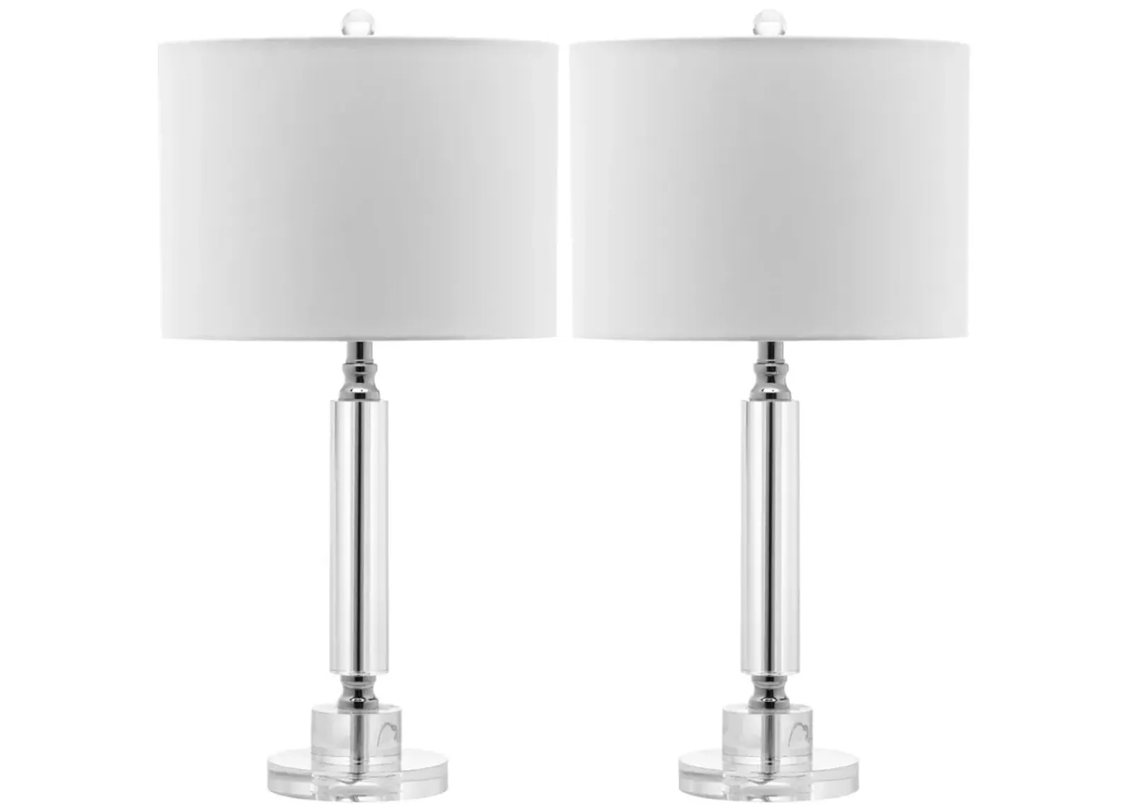 Deco 24.5-Inch H Column Crystal Lamp - Set of 2