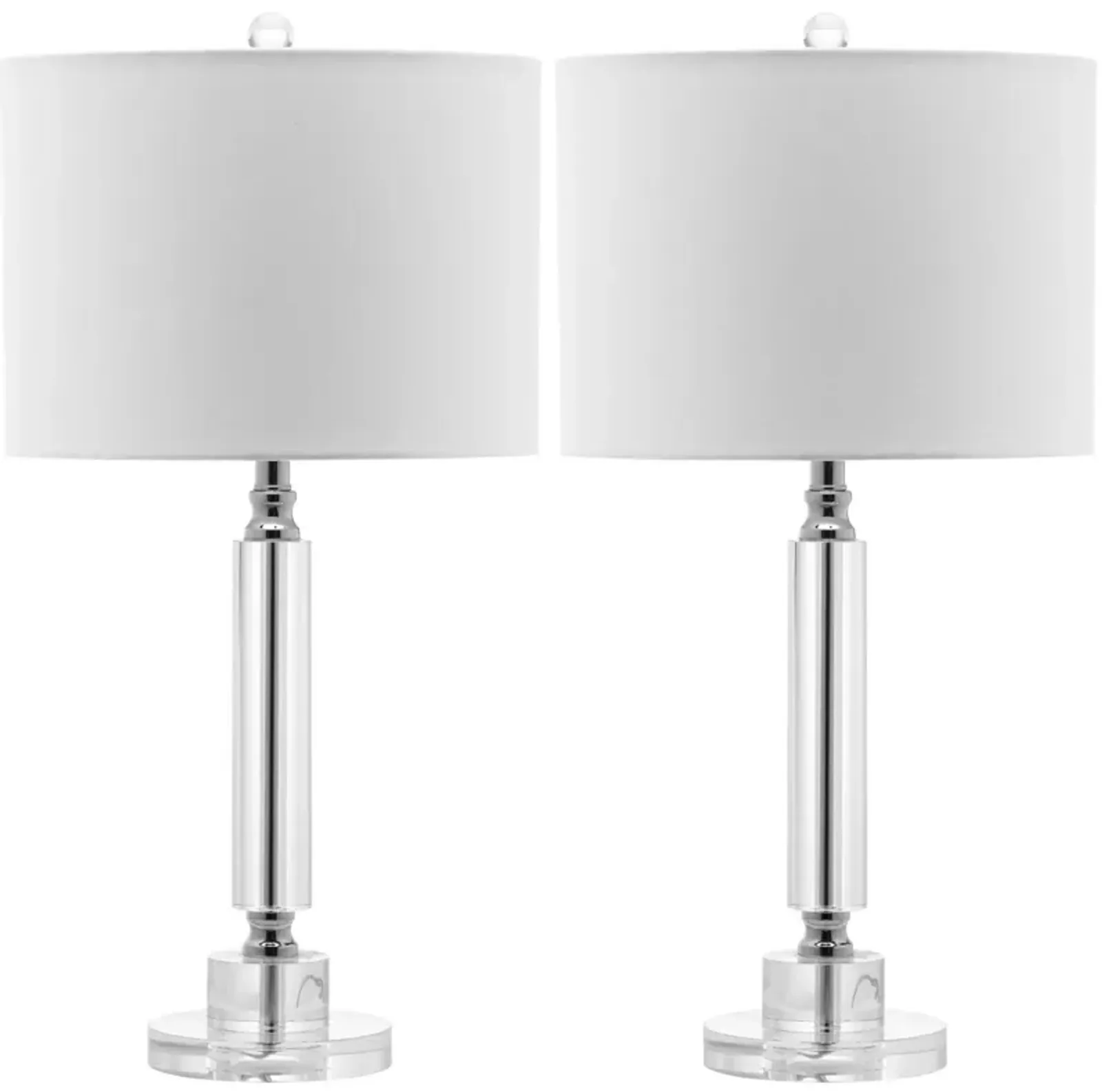 Deco 24.5-Inch H Column Crystal Lamp - Set of 2