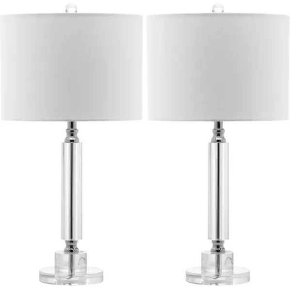 Deco 24.5-Inch H Column Crystal Lamp - Set of 2
