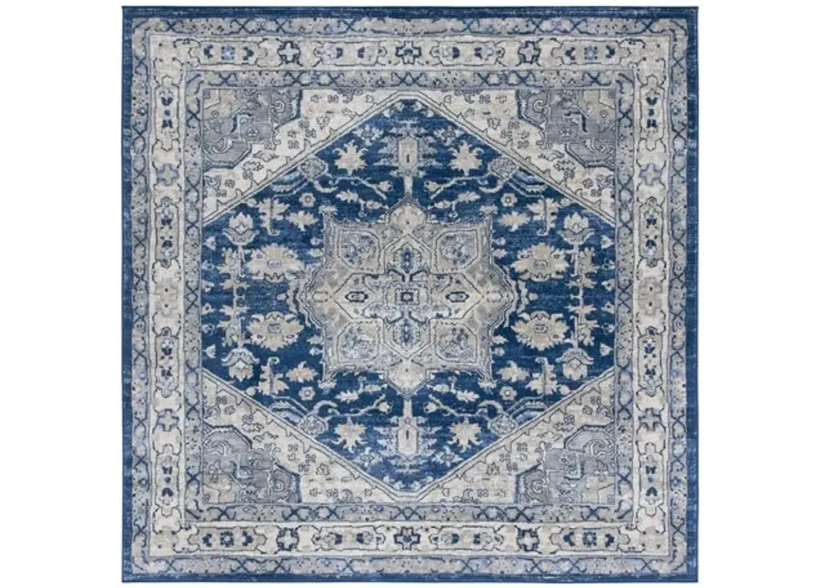 Brentwood 852 Navy / Grey 6'-7" X 6'-7" Square Square Powerloomed Rug