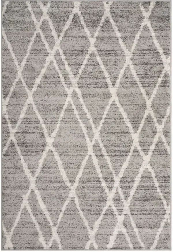 Adirondack Contemporary Ivory / Silver 2'-6" X 8' Powerloomed Rug