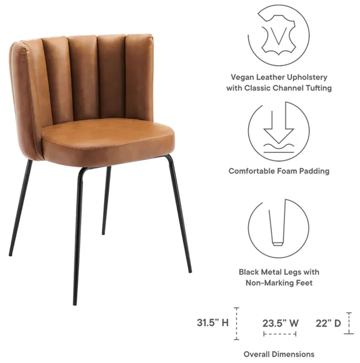 Virtue Vegan Leather Dining Chair Set of 2