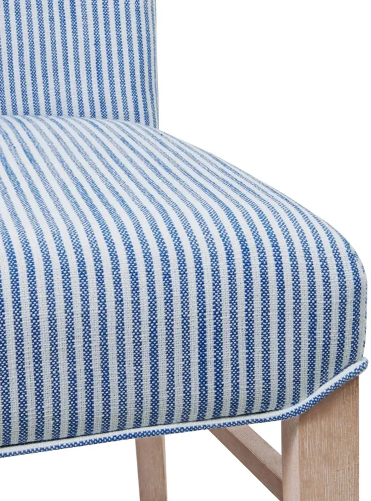 Milton Fabric Dining Side Chair NWO Legs, Blue Stripes (Set of 2)