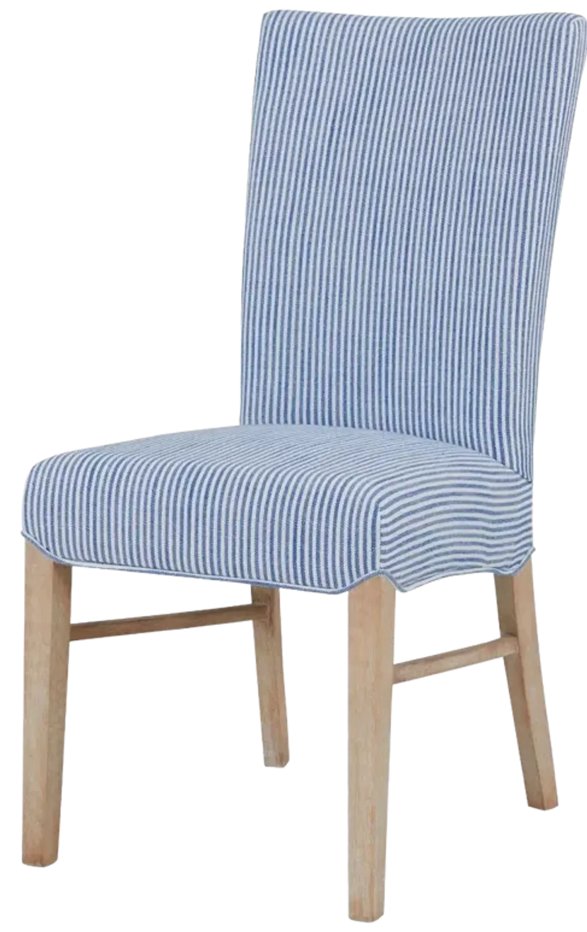 Milton Fabric Dining Side Chair NWO Legs, Blue Stripes (Set of 2)