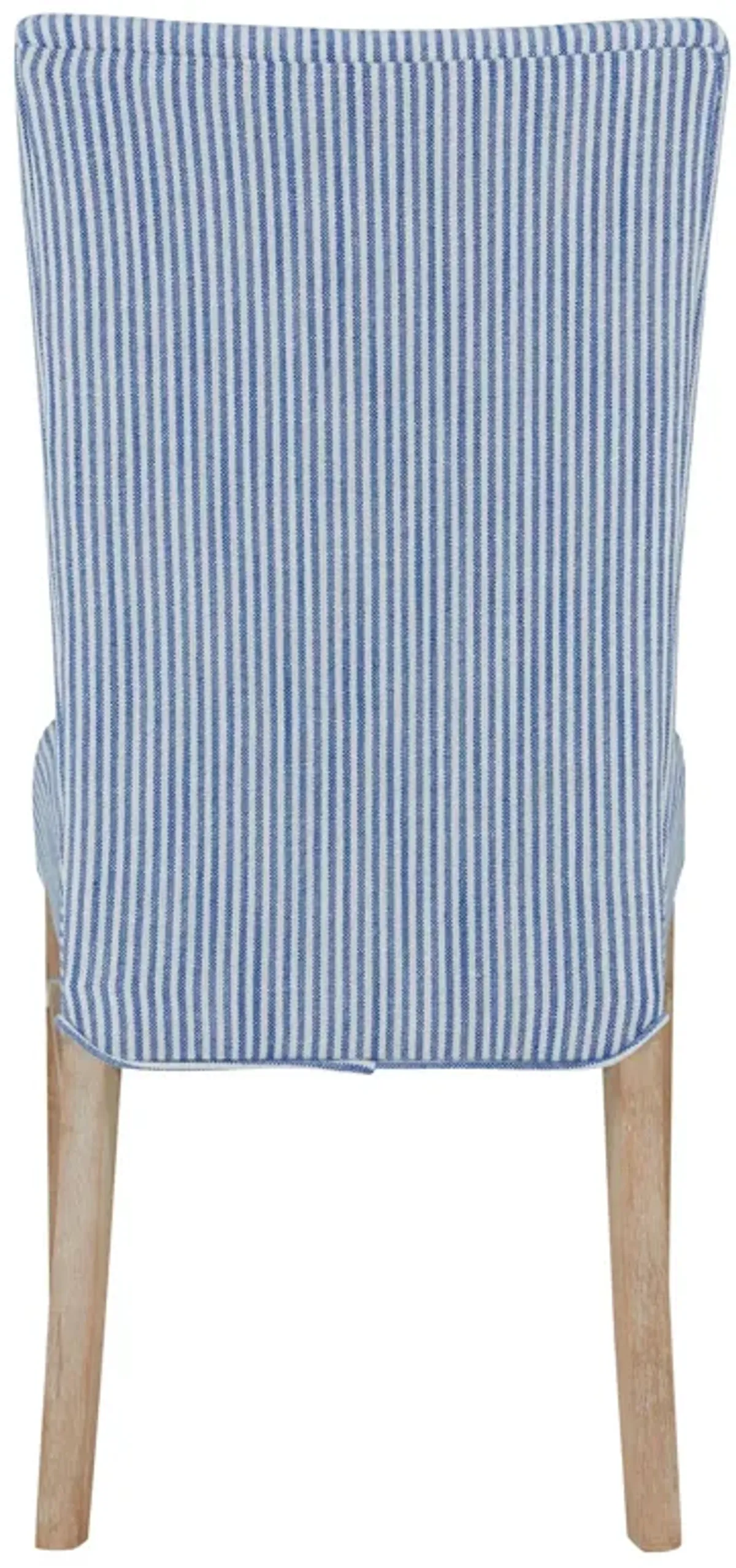 Milton Fabric Dining Side Chair NWO Legs, Blue Stripes (Set of 2)