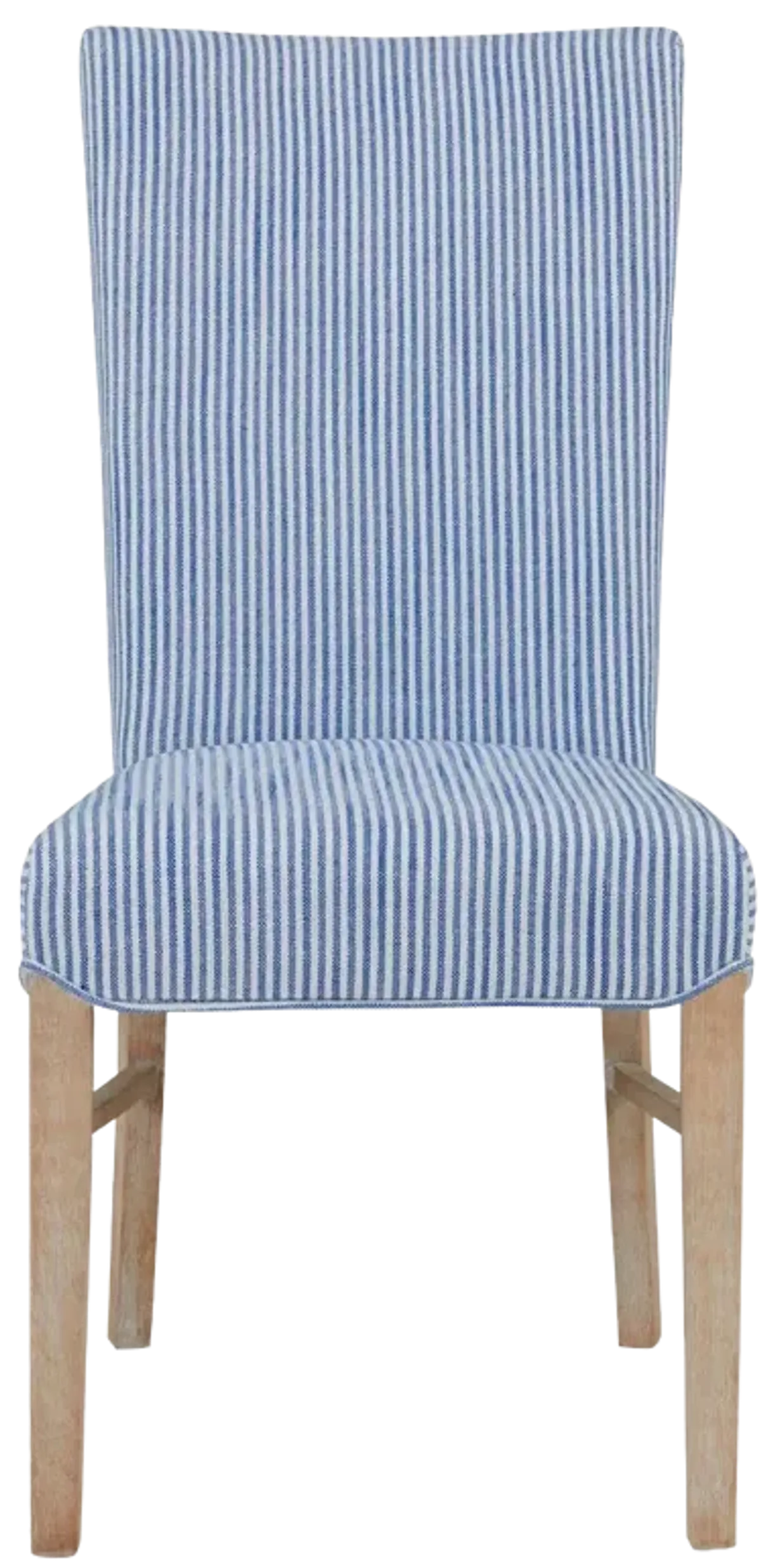 Milton Fabric Dining Side Chair NWO Legs, Blue Stripes (Set of 2)