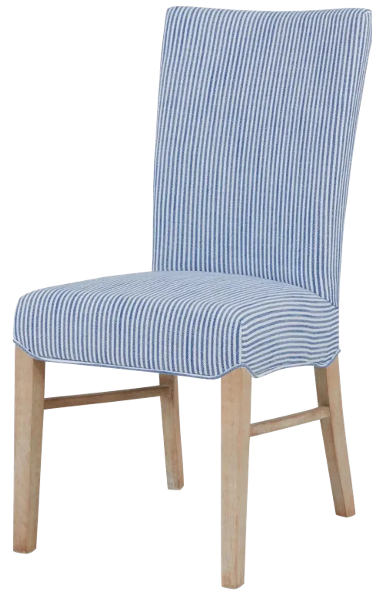 Milton Fabric Dining Side Chair NWO Legs, Blue Stripes (Set of 2)