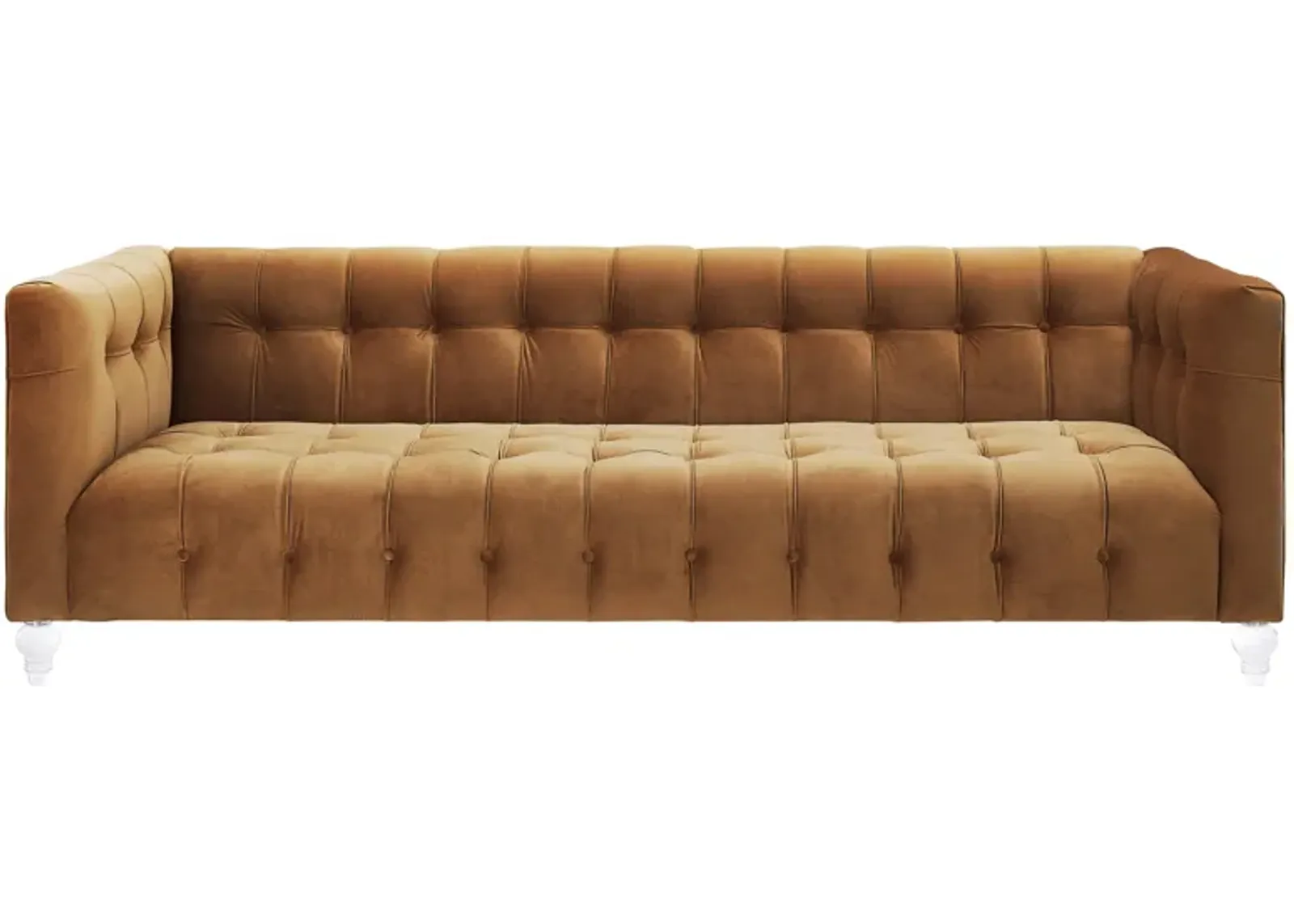 Bea Cognac Velvet Sofa