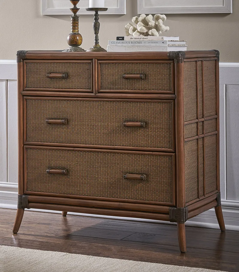 Palm Cove 4-Drawer Split Chest with Glass