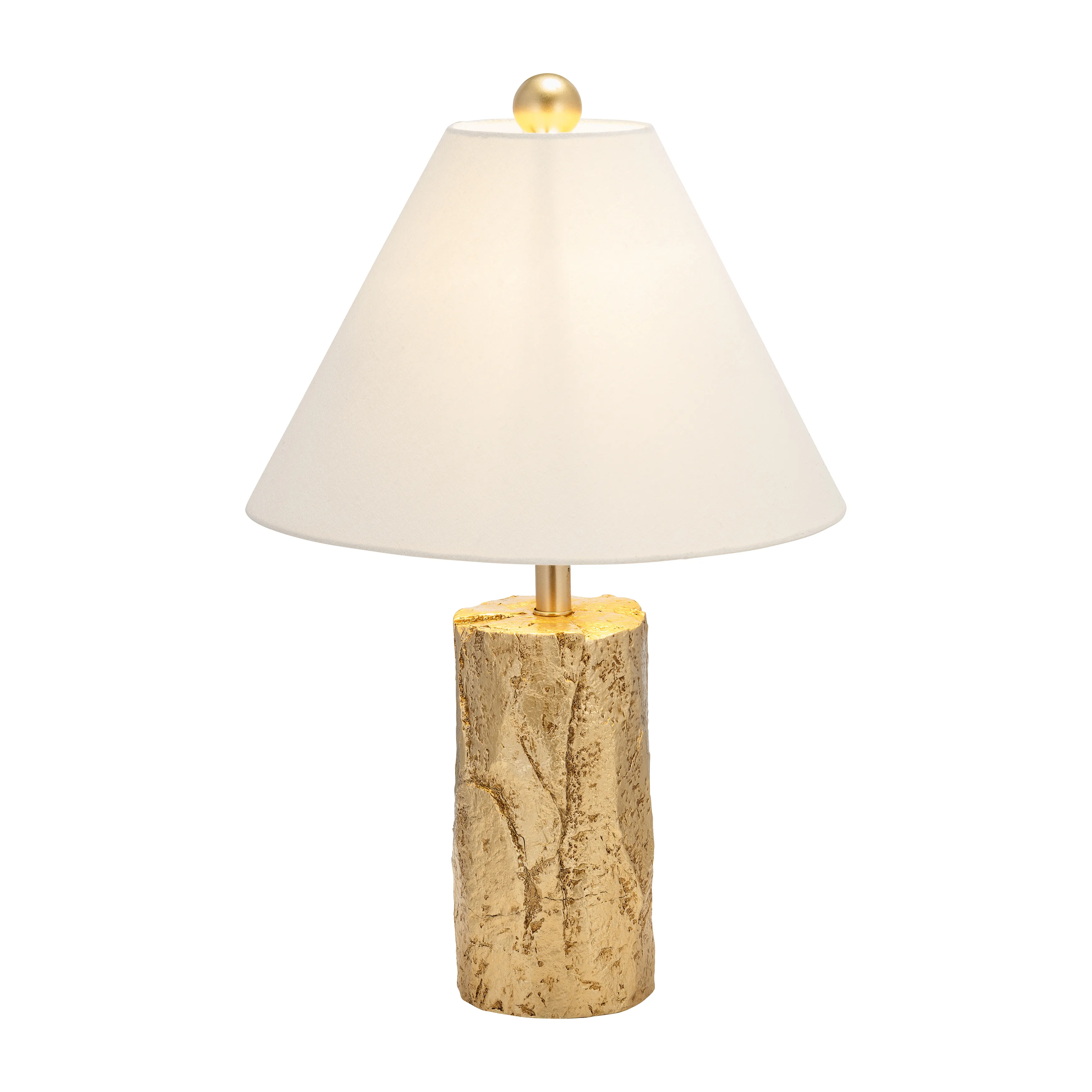 Resin 21" Textured Table Lamp, Gold