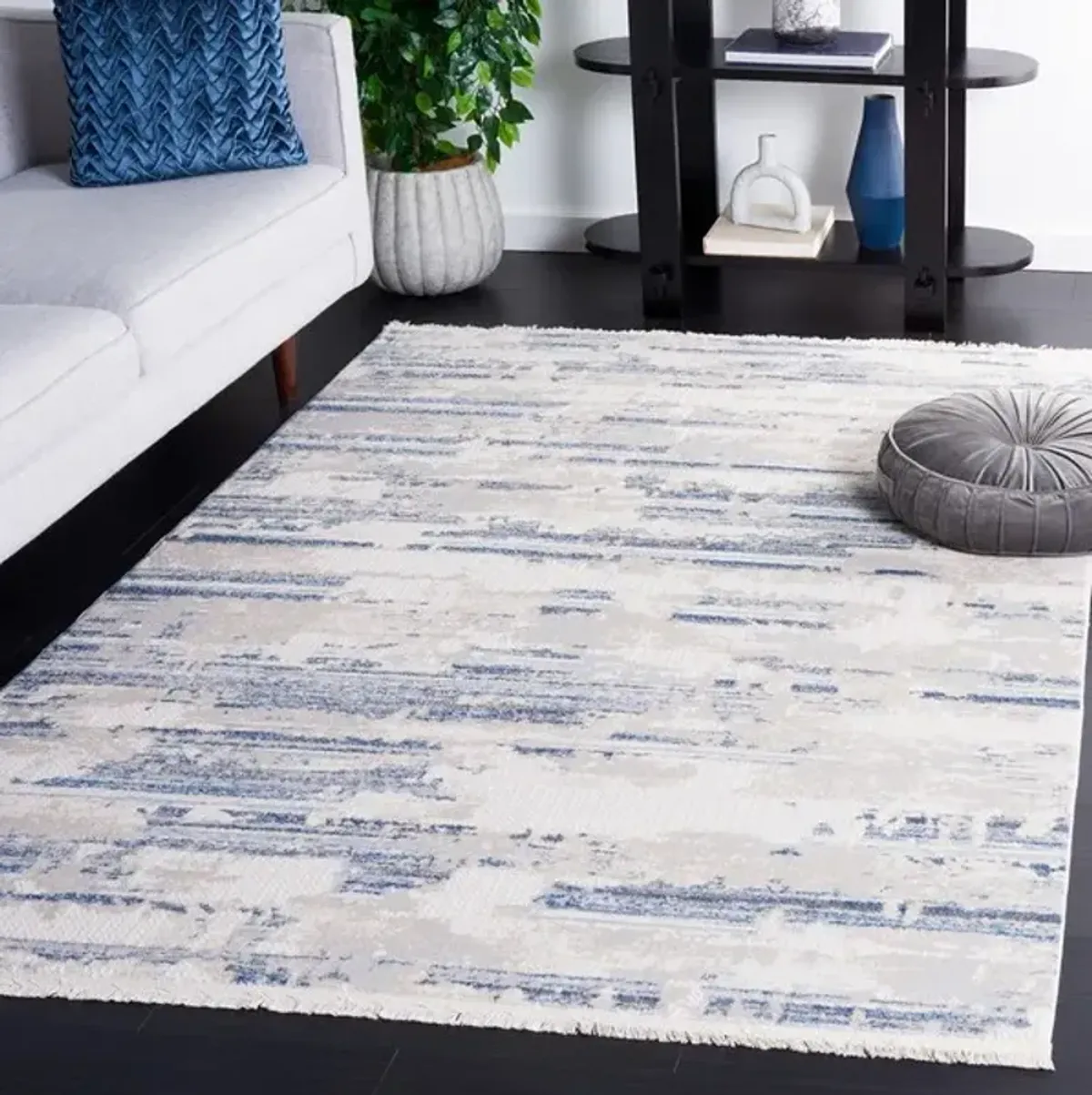 WHISPER 542 Blue  8' X 10' Large Rectangle Rug