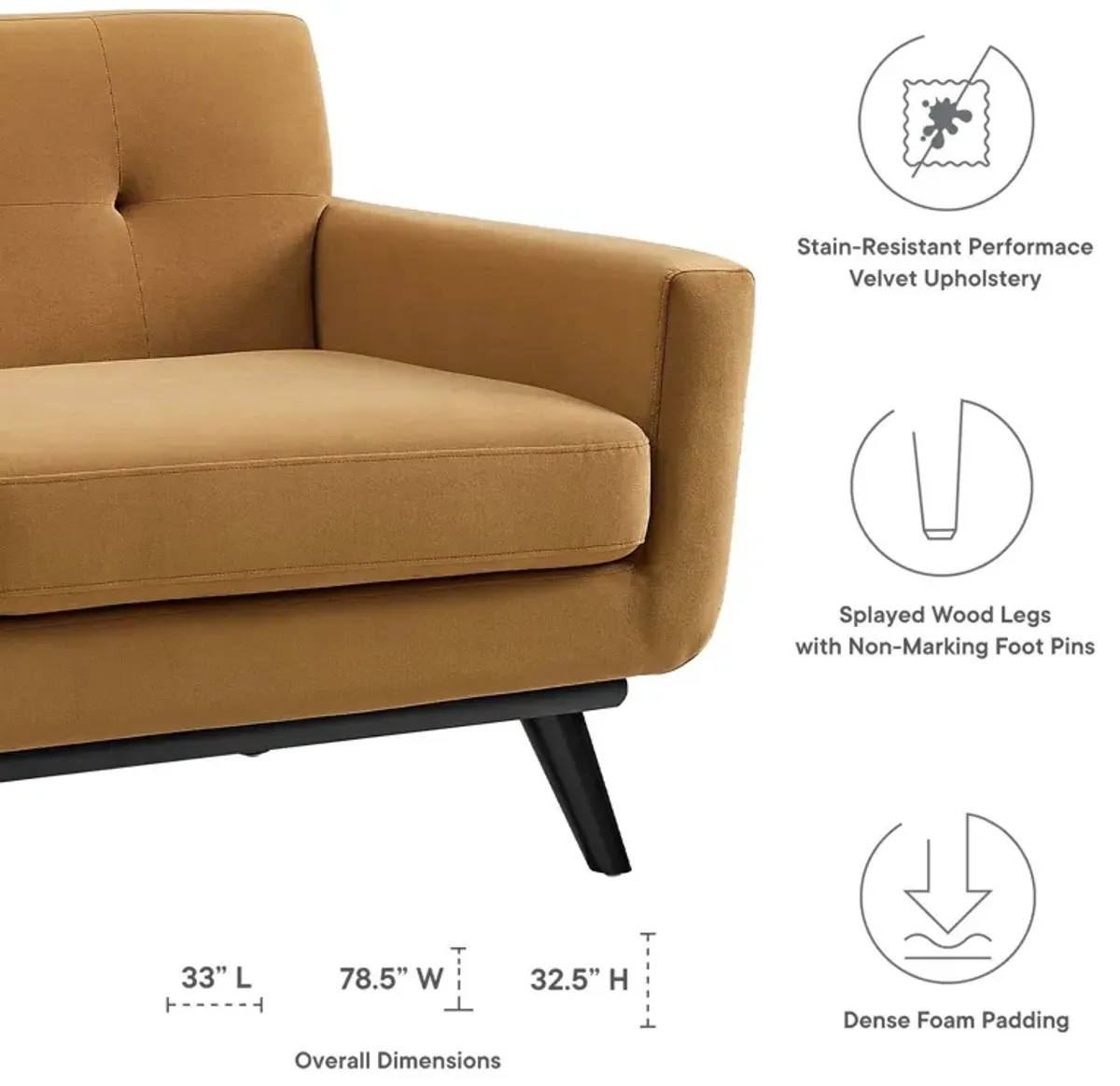 Engage Performance Velvet Loveseat