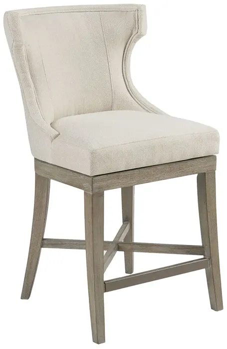 Madison Park Carson Cream Counter Stool With Swivel Seat