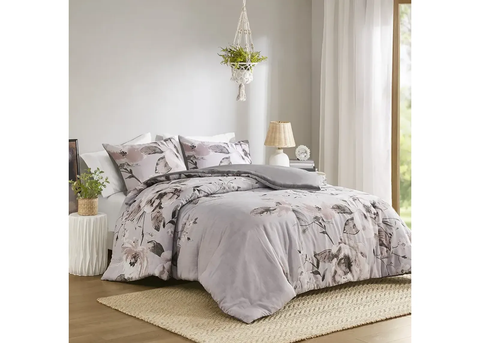 Neko 3 Piece Floral Printed Comforter Set