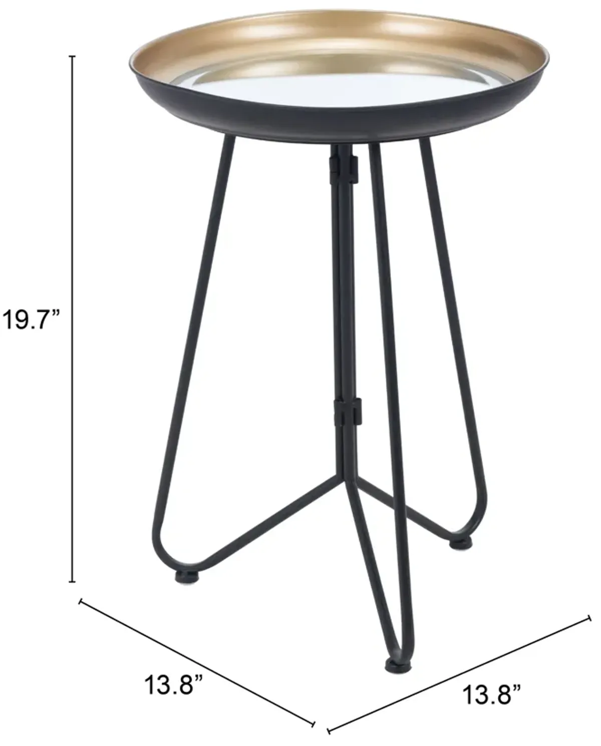 Foley Accent Table Gold & Black